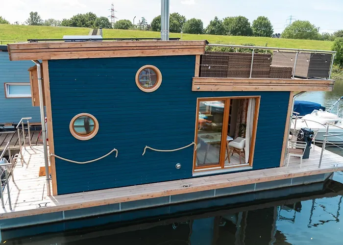 Tiny-Hausboot Irene Mit Kamin Und Dachterrassenlounge