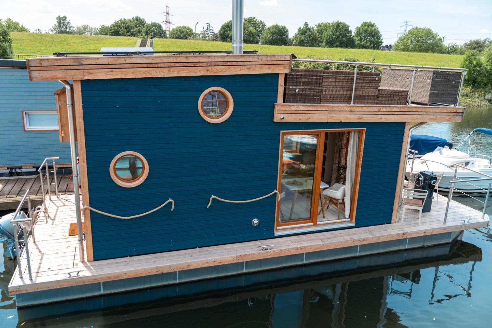 Tiny-hausboot Irene Mit Kamin Und Dachterrassenlounge * Hamburg